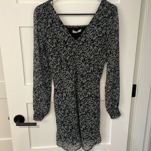 Elegant Black and White Floral Dress